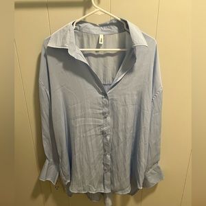 Glam brand satin style oversized button up. Never worn